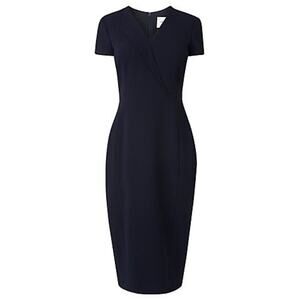 L.K. Bennett Eline Single-Lapel Navy Blue Knee Length Sheath Dress Size 12